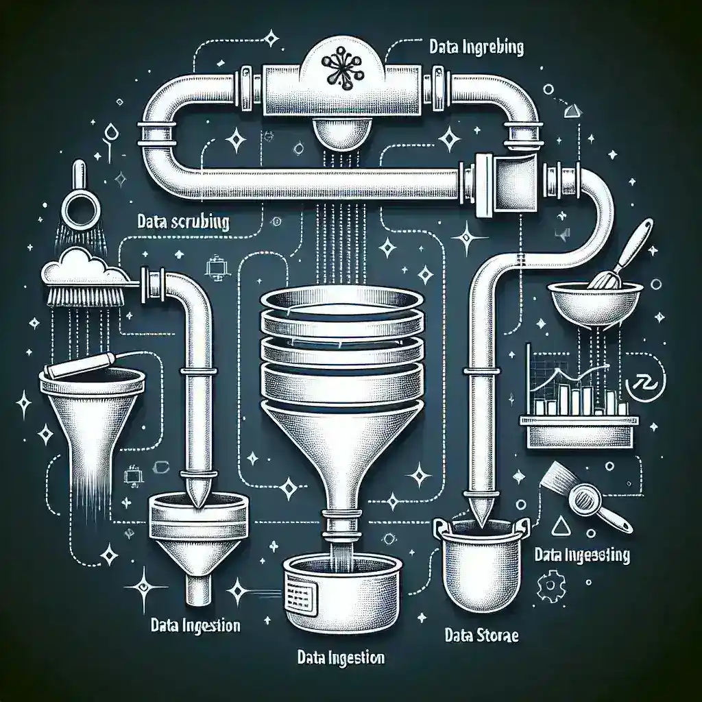 "Infographic showcasing essential tools for building an efficient data collection pipeline, highlighting modern data engineering solutions, including data integration, ETL processes, and analytics platforms."