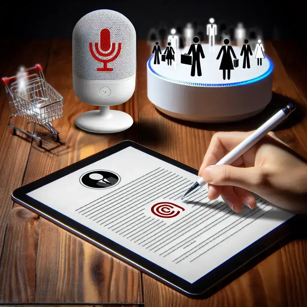 "Consumer groups file lawsuit against tech companies over default opt-in policy for voice recording on smart home devices, highlighting privacy concerns and advocating for user consent."